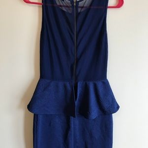 Blue peplum mini dress